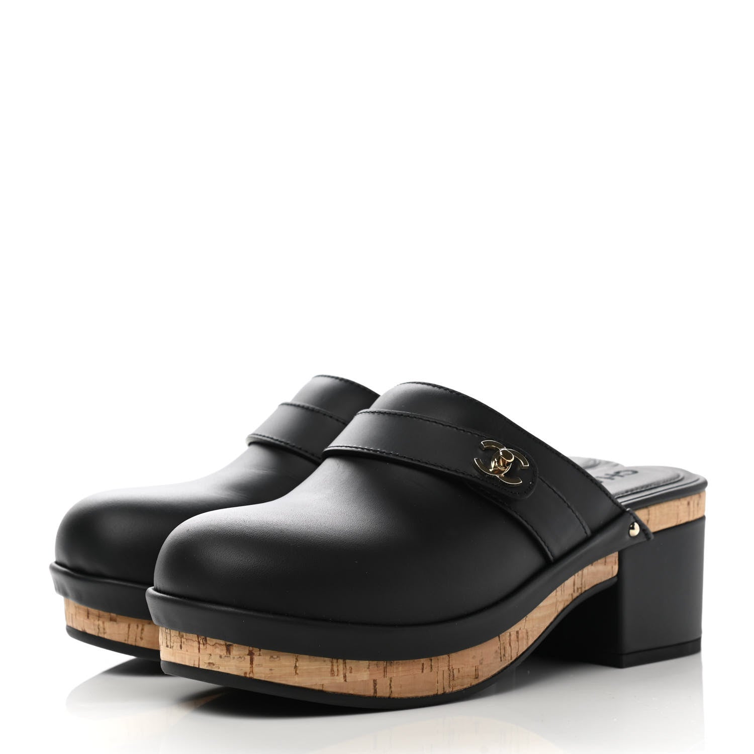 Chanel Calfskin CC Turn Lock Clogs 37 Black 3 of 8