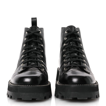 Jimmy Choo Calfskin Crystal Embellished Colby Combat Boots 39.5 Black 3 of 13