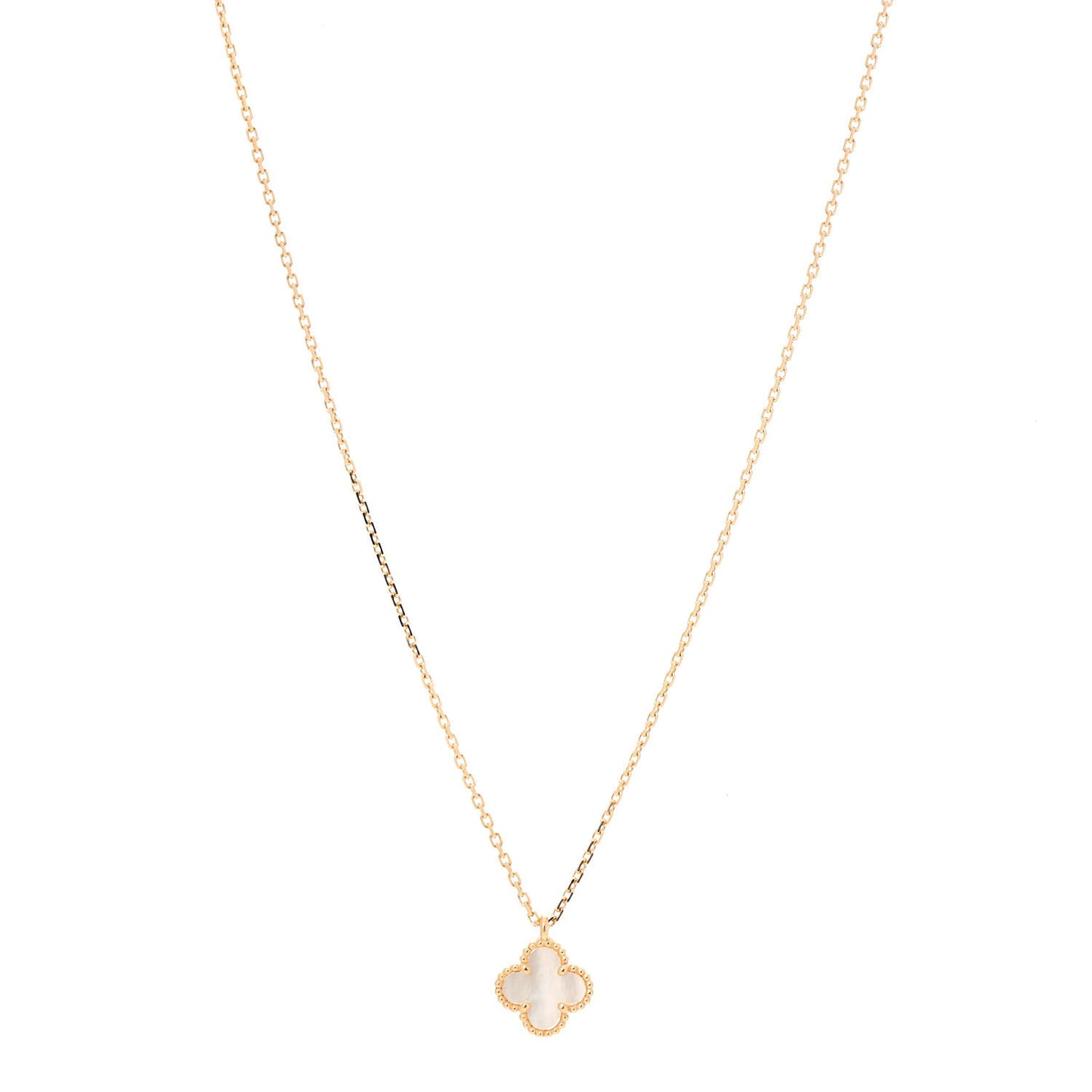 18K Yellow Gold Mother of Pearl Sweet Alhambra Pendant Necklace