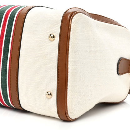 Gucci Canvas Vintage Web Medium Boston Off White 8 of 16