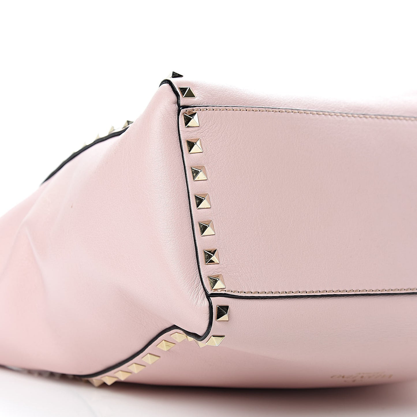 Vitello Rockstud Double Handle Tote Poudre