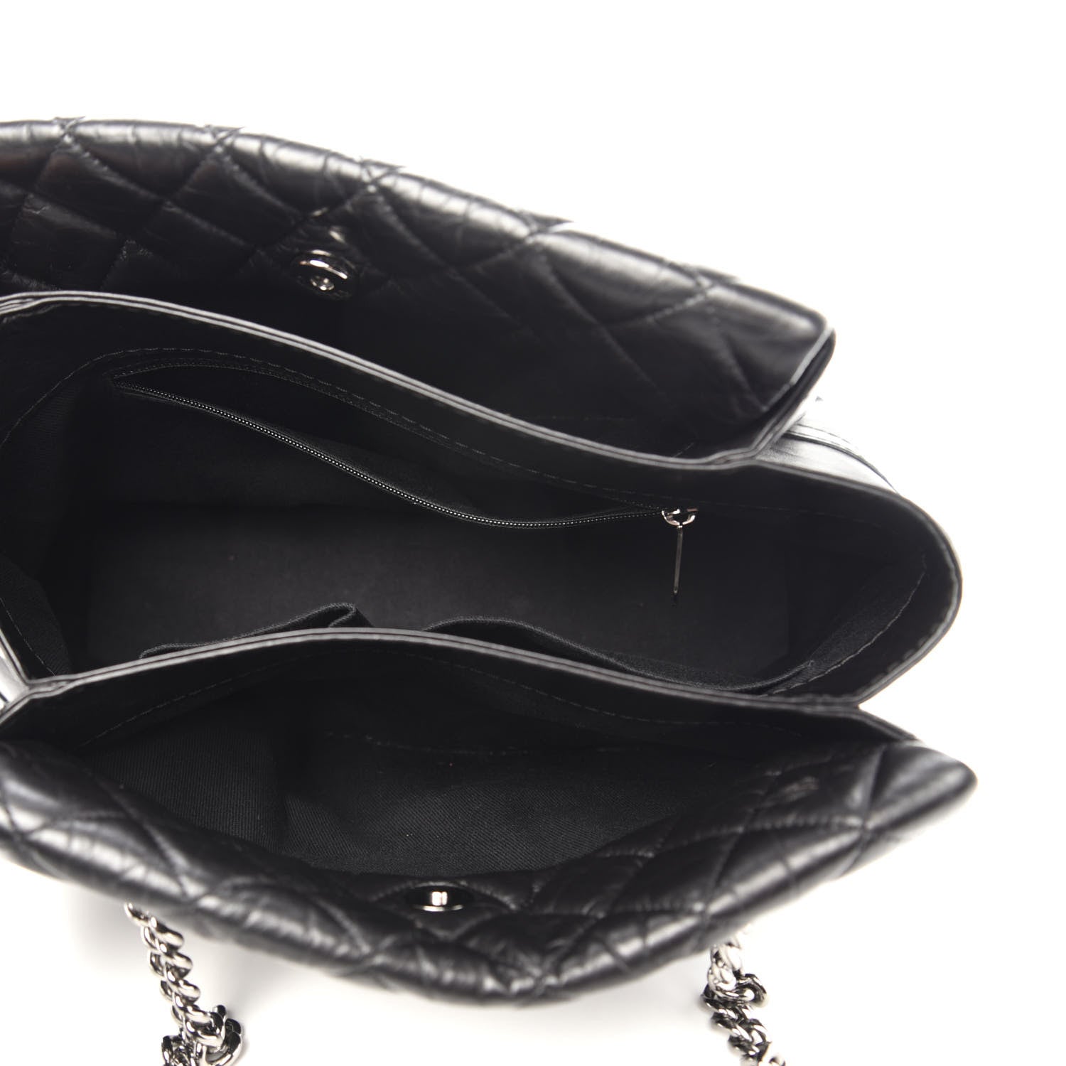 Chanel Aged Calfskin Quilted Lady Pearly Tote Black 5 of 10