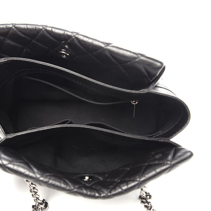 Chanel Aged Calfskin Quilted Lady Pearly Tote Black 5 of 10