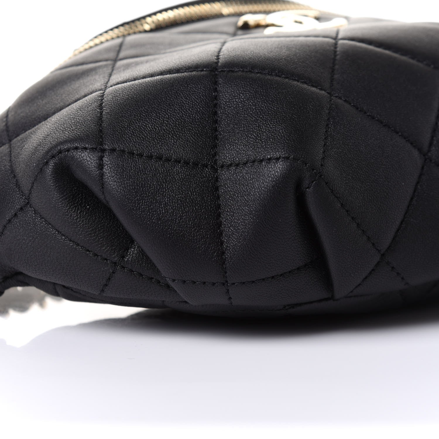 Chanel Lambskin Quilted Resin Bi-Color Waist Bag Fanny Pack Black 8 of 9