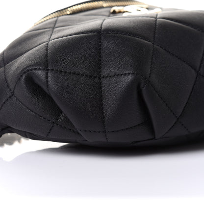 Chanel Lambskin Quilted Resin Bi-Color Waist Bag Fanny Pack Black 8 of 9
