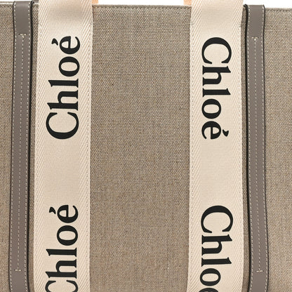 Chloe Cotton Calfskin Medium Woody Ribbon Tote Musk Grey 8 of 10
