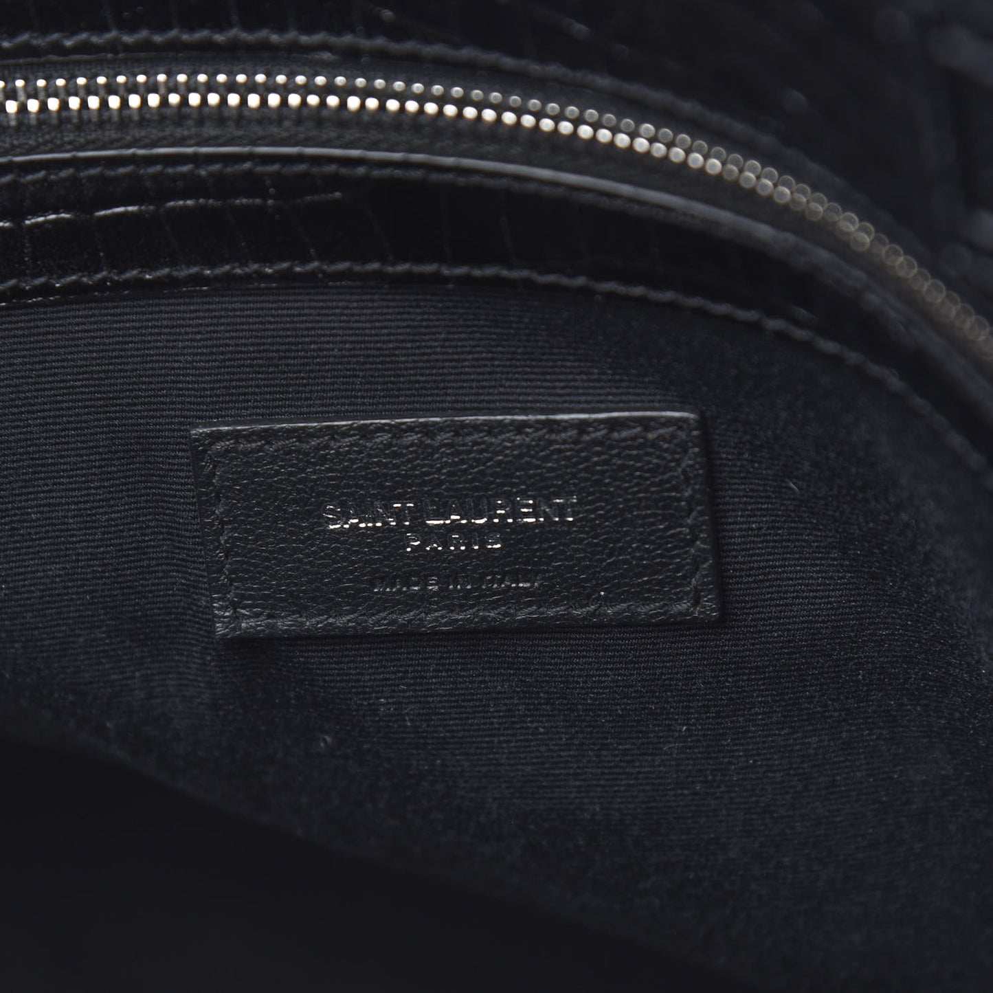 Shiny Calfskin Crocodile Embossed Medium Manhattan Shopper Tote Black