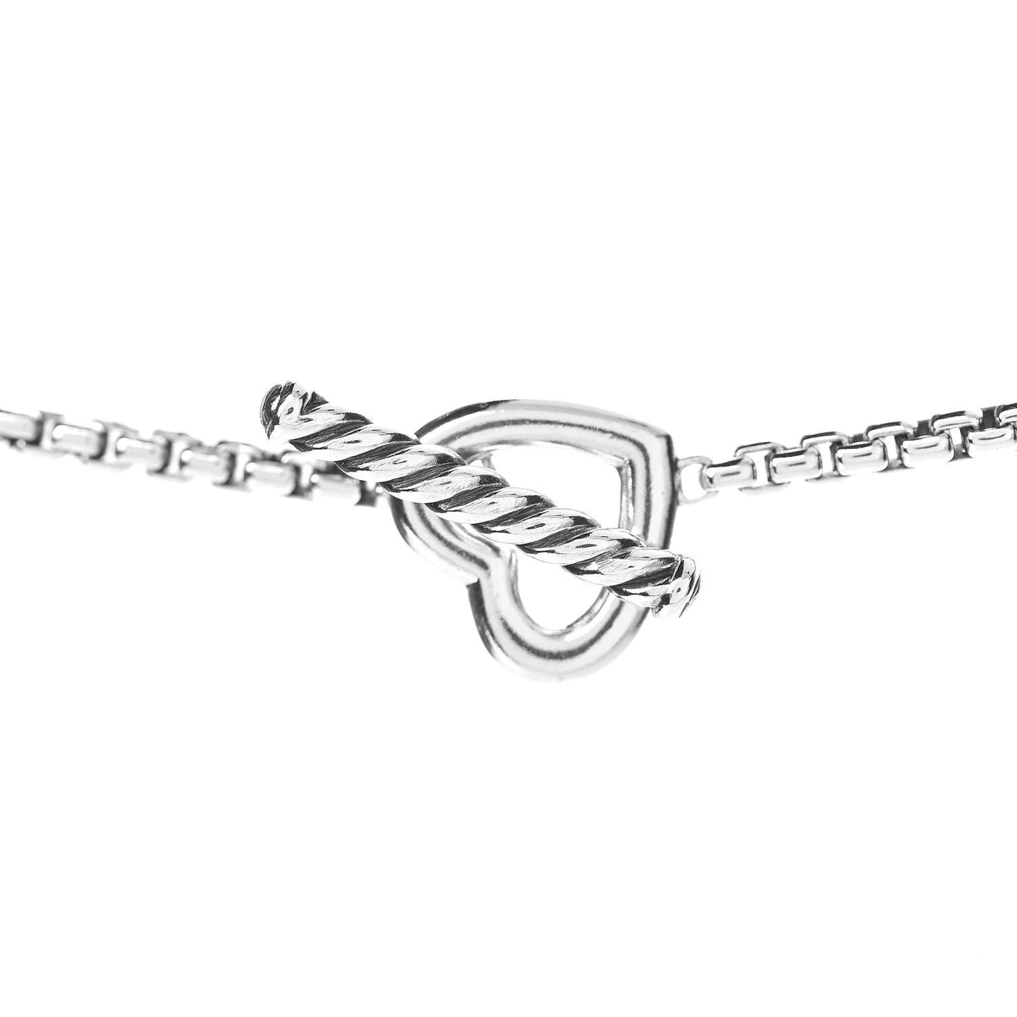 Sterling Silver Cable Heart Chain Necklace