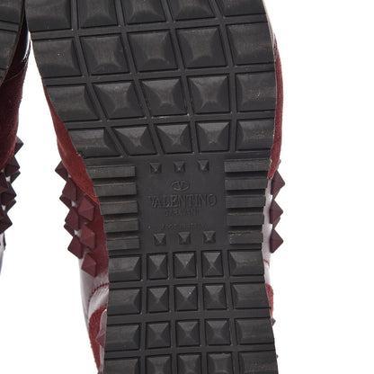 Valentino Garavani Calfskin Suede Rockstud Sneakers 36.5 Rubin 10 of 14