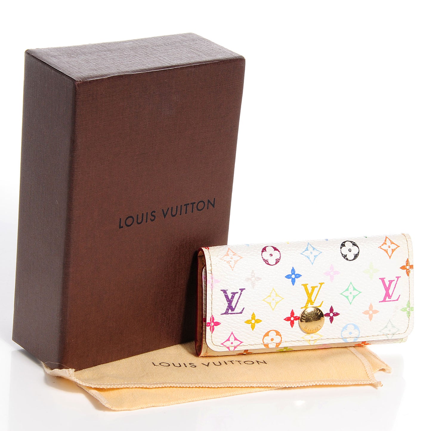 Monogram Multicolor Multicles 4 Key Holder White