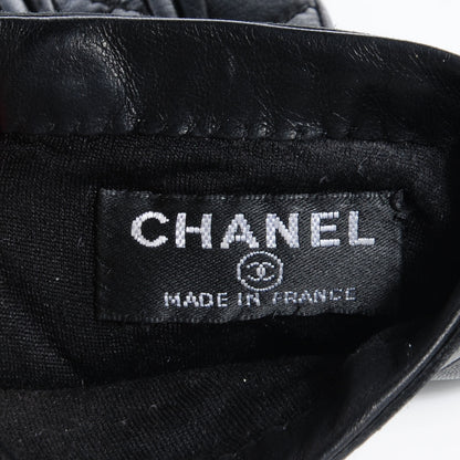Chanel Lambskin Quilted Turnlock Gloves 6.5 Black 6 of 7