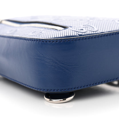 Gucci Calfskin GG Tennis Embossed Sling Backpack Blue 9 of 10