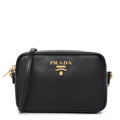 Prada Saffiano Lux Small Camera Crossbody Bag Black 1 of 10