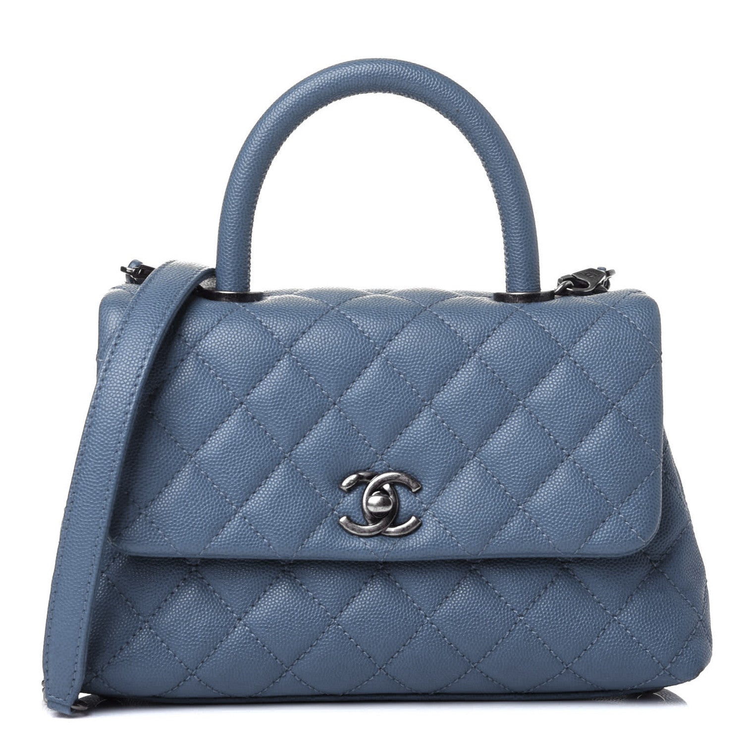 Chanel Caviar Quilted Mini Coco Handle Flap Navy 1 of 11