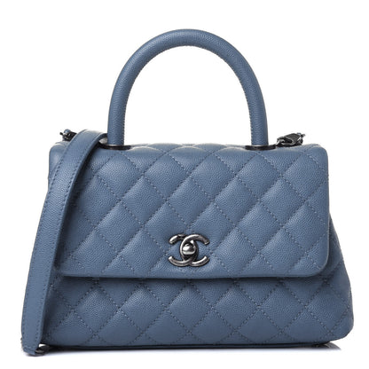 Chanel Caviar Quilted Mini Coco Handle Flap Navy 1 of 11