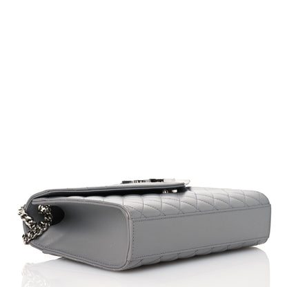 Saint Laurent Grain De Poudre Textured Mixed Matelasse Medium Triquilt Monogram Satchel New Stone 4 of 13