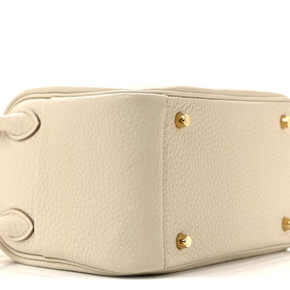 Hermes Taurillon Clemence Mini Lindy 20 Beton 9 of 13