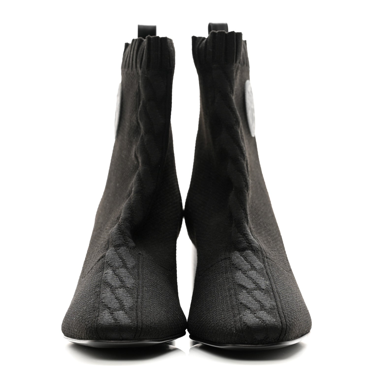 Hermes Knit Calfskin Volver 60 Ankle Boots 38 Black 2 of 8