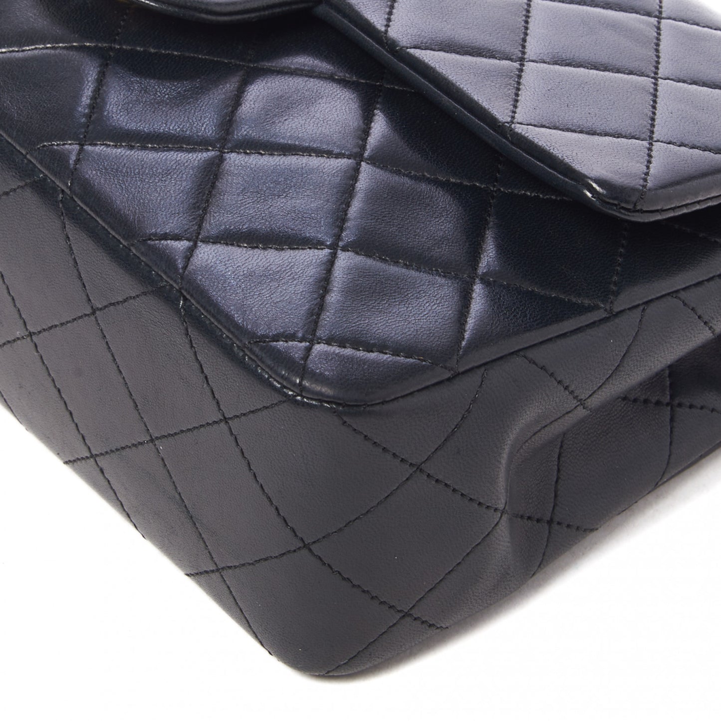 Lambskin Quilted Small Double Flap Black