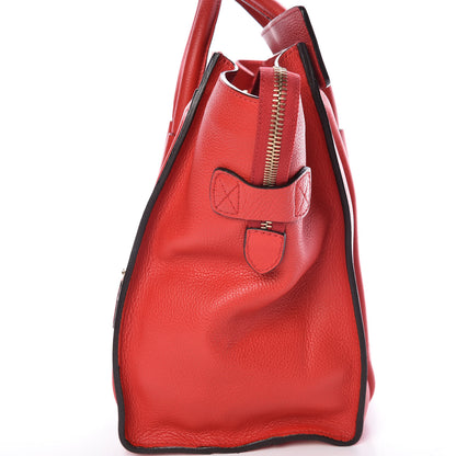 Celine Pebbled Calfskin Mini Luggage Red 15 of 17