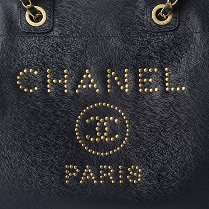 Chanel Caviar Medium Studded Deauville Tote Navy 11 of 11