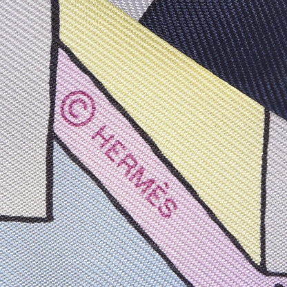 Hermes Silk On A Summer Day Twilly Black Jaune Soufre Parme 4 of 5