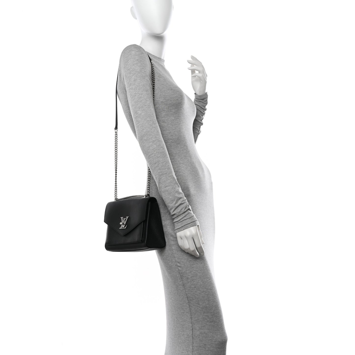 Soft Calfskin My Lockme Chain Bag BB Black