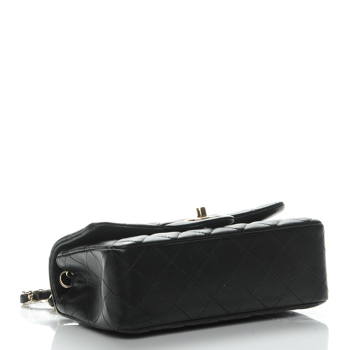 Lambskin Quilted Mini Rectangular Flap Black