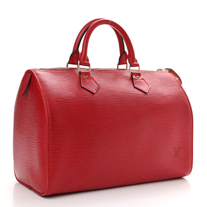 Louis Vuitton Epi Speedy 30 Castillan Red 4 of 14