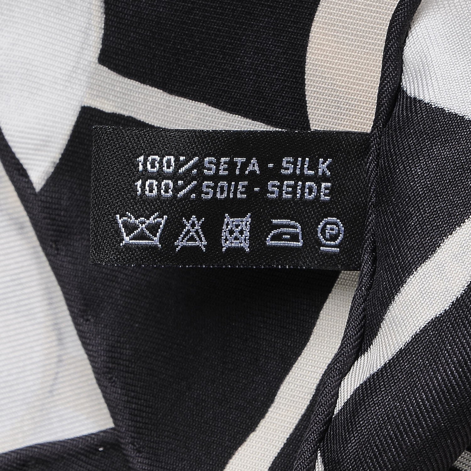Chanel Silk CC Logo Camellia Scarf White Black 5 of 5