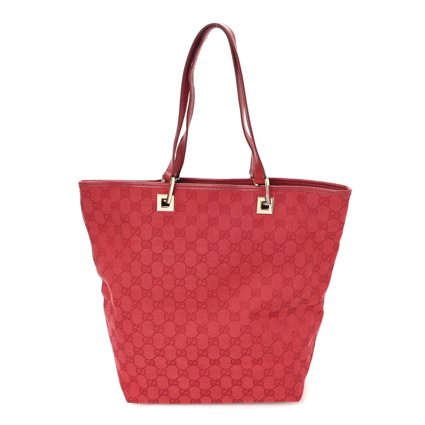 Monogram Large Bucket Tote  Red