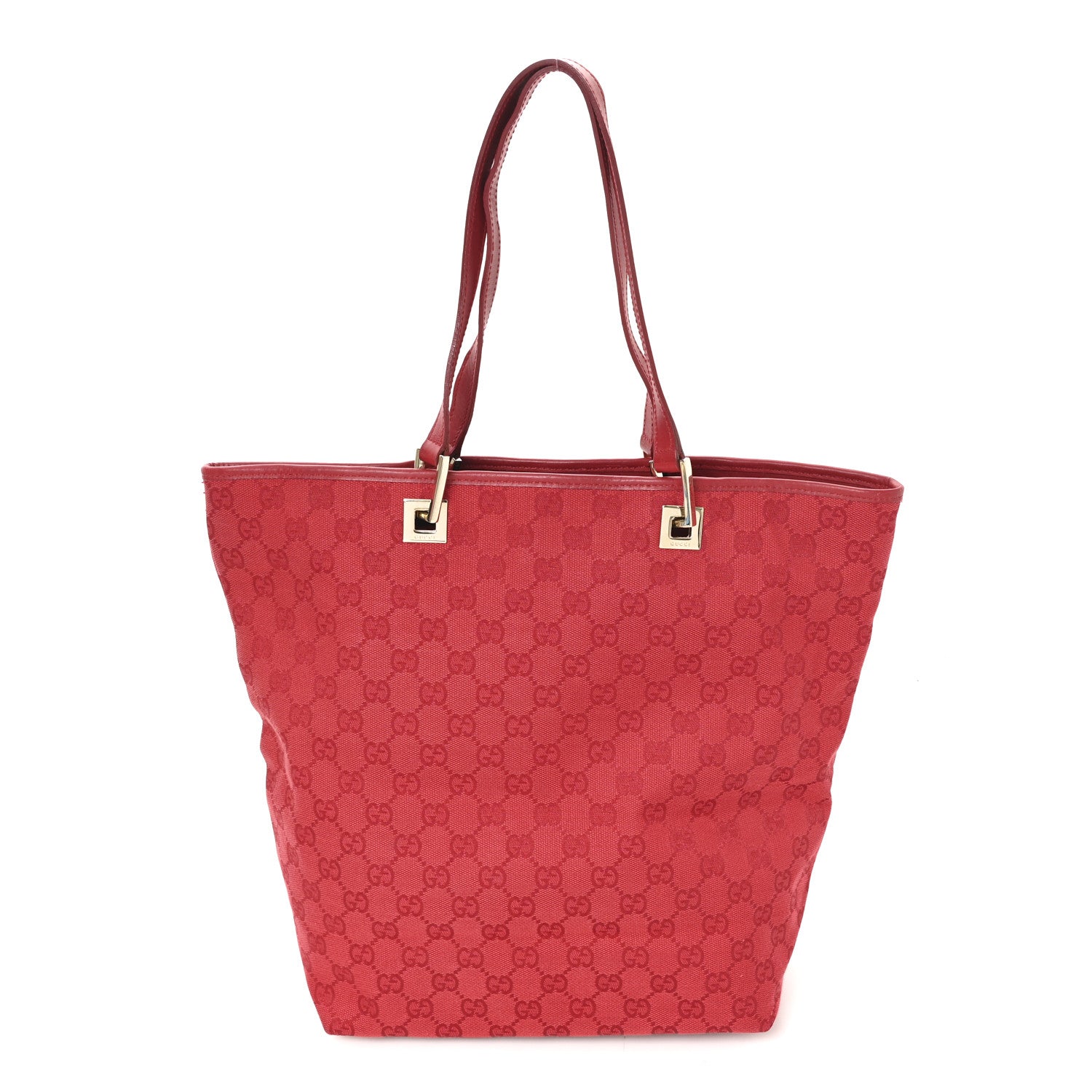 Gucci Monogram Large Bucket Tote  Red 1 of 10