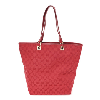 Gucci Monogram Large Bucket Tote  Red 1 of 10