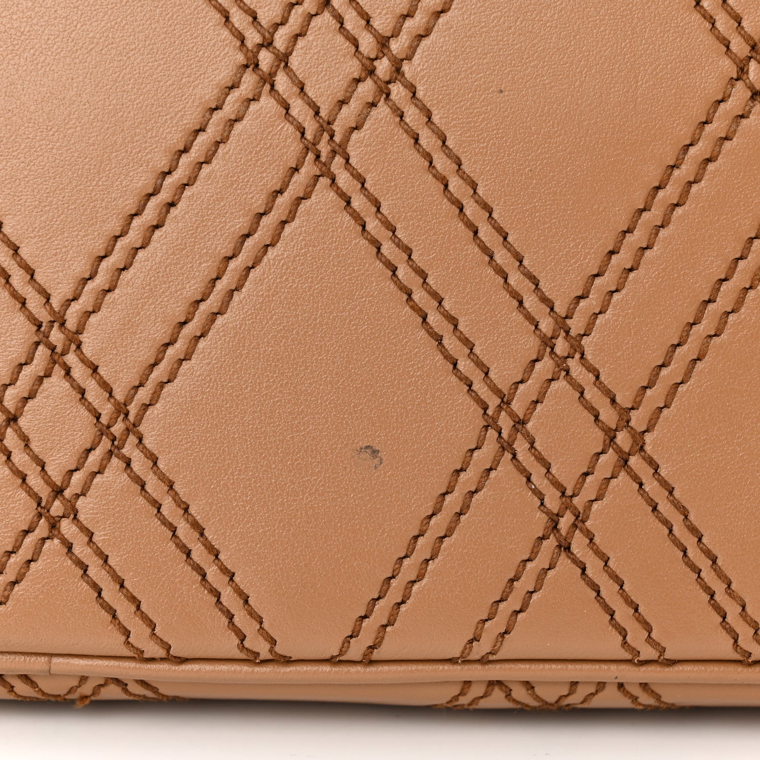 Prada City Calfskin Diamond Stitched Medium Double Bag Caramel 12 of 13
