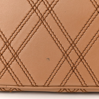 Prada City Calfskin Diamond Stitched Medium Double Bag Caramel 12 of 13