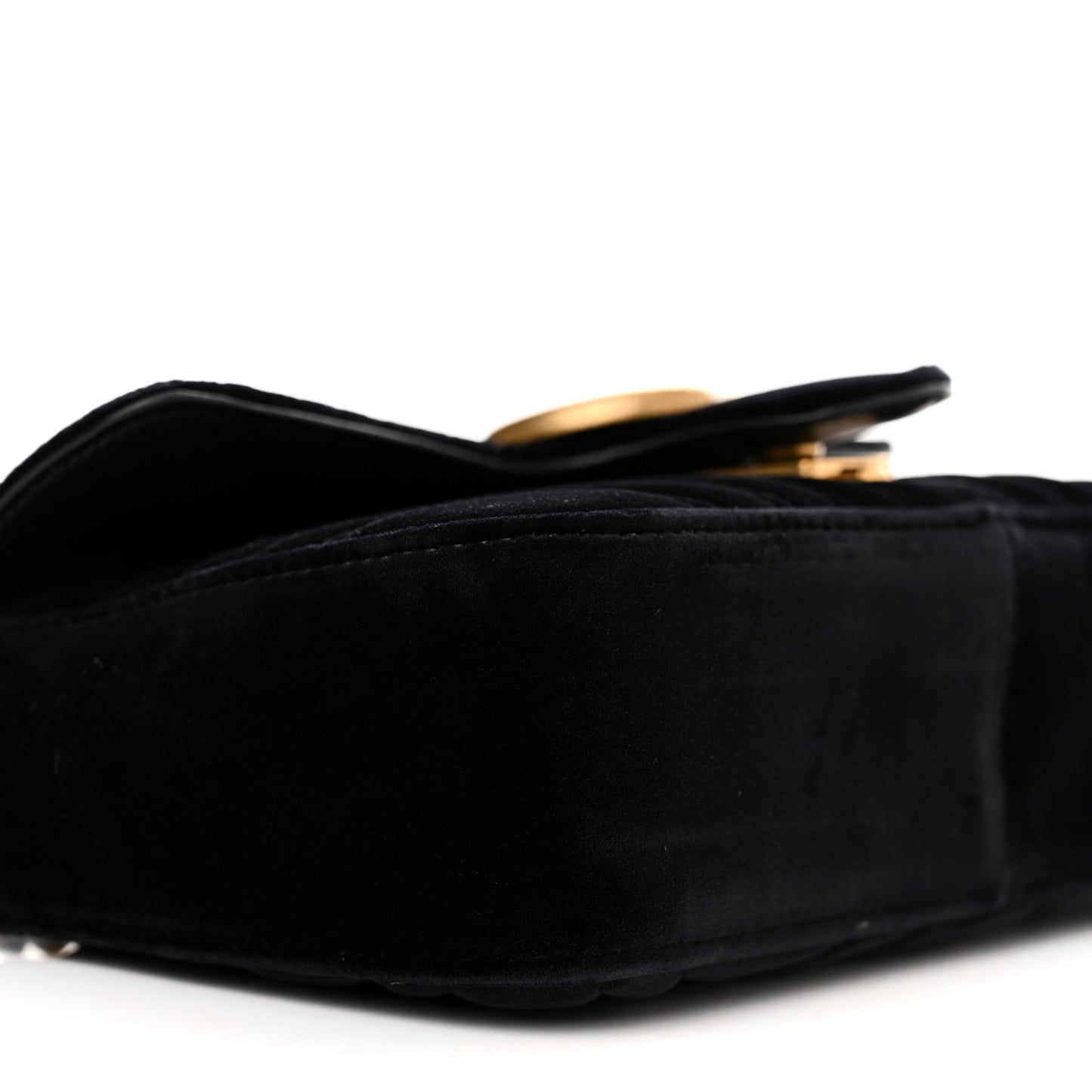 Velvet Matelasse Mini GG Marmont Shoulder Bag Black