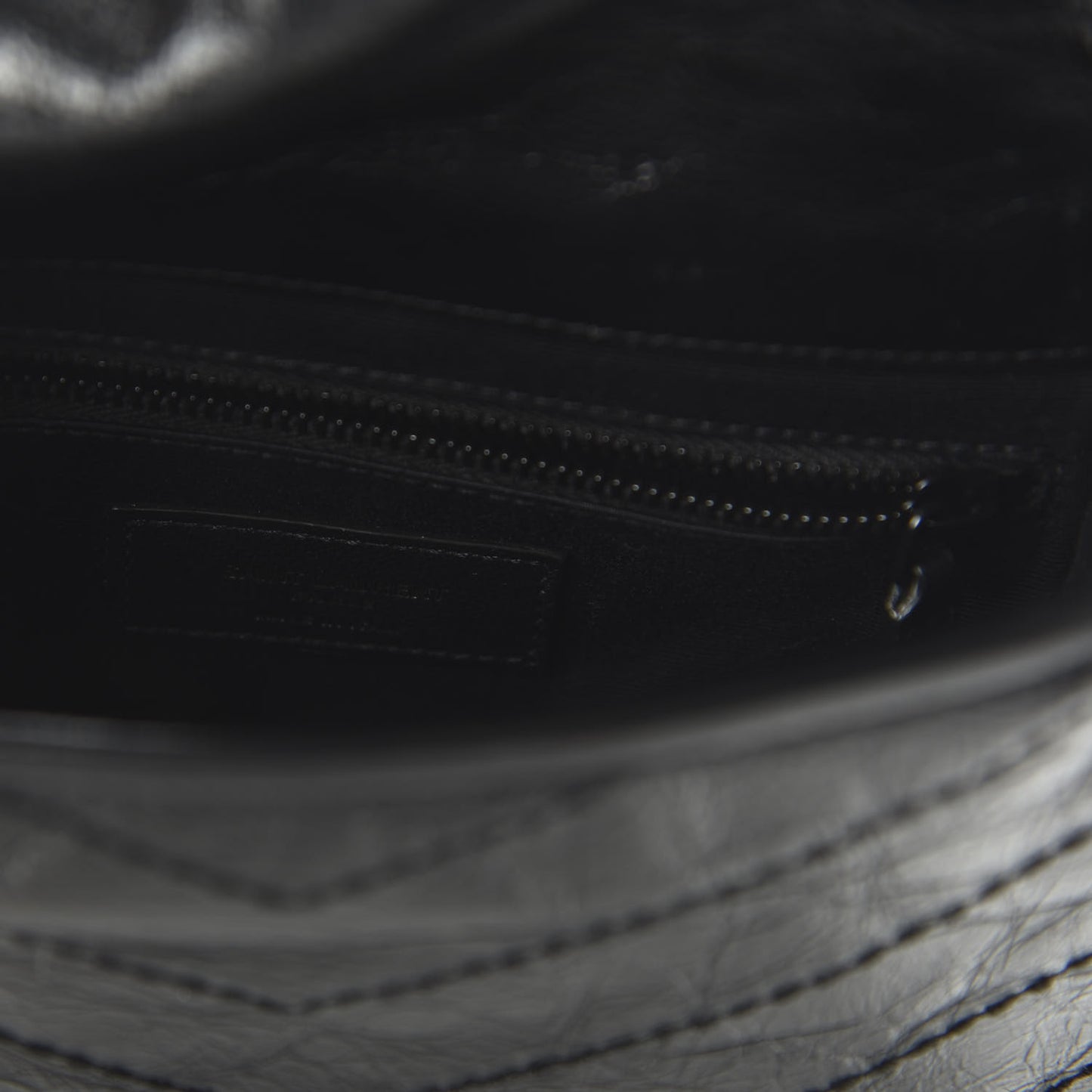 Crinkled Calfskin Matelasse Monogram Niki Chain Wallet Black