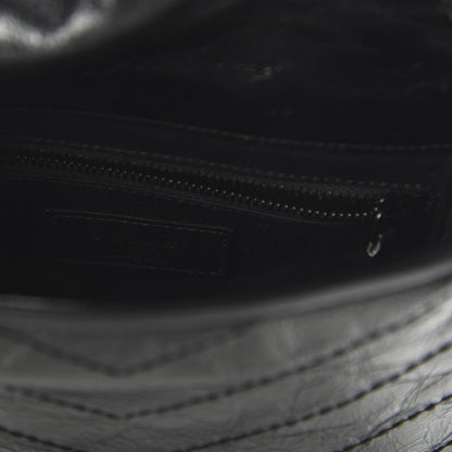Saint Laurent Crinkled Calfskin Matelasse Monogram Niki Chain Wallet Black 8 of 9