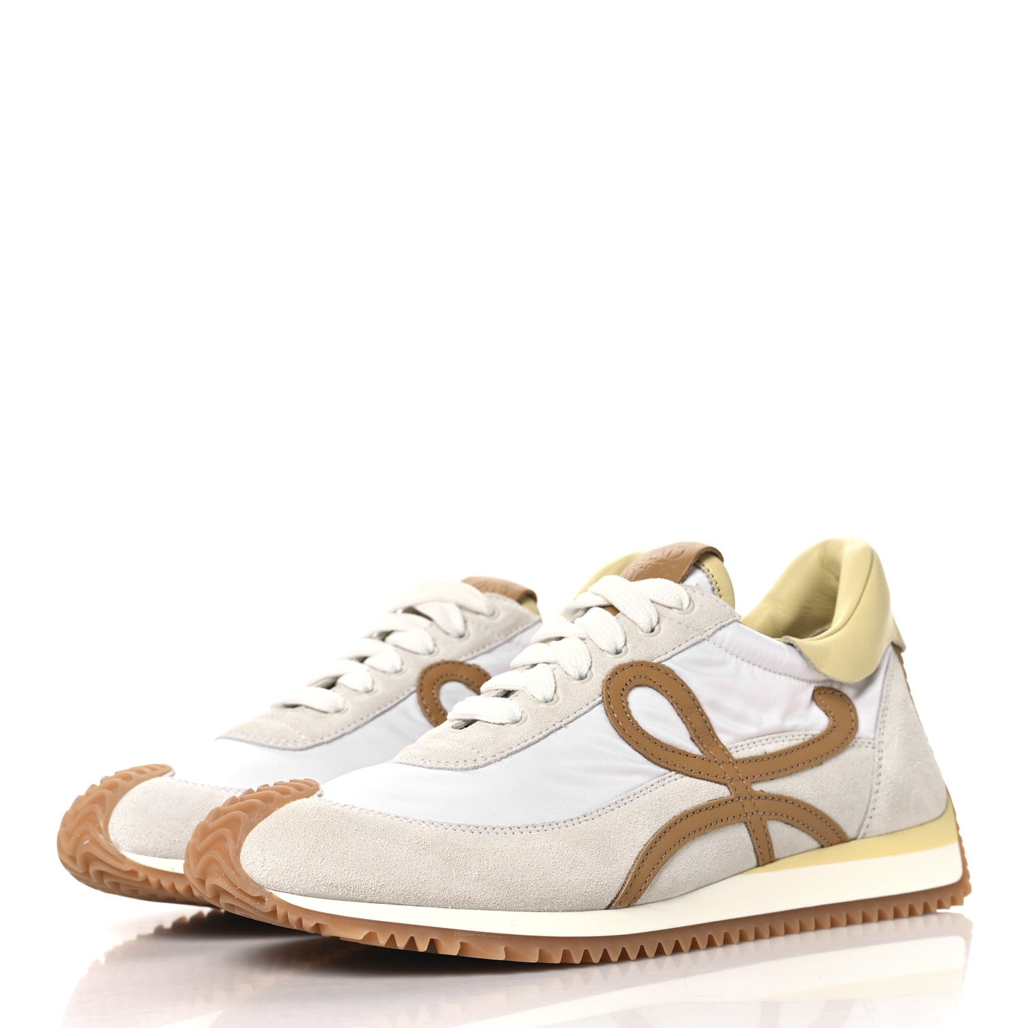 Loewe Nylon Suede Flow Runner Sneakers 37 White Medium Concealer 4 of 8