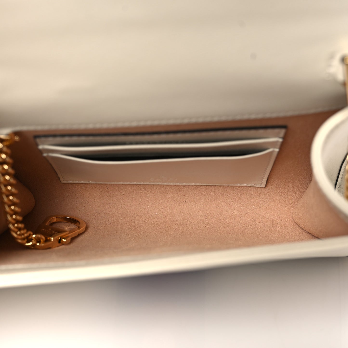 Textured Calfskin Web Mini Rajah Slim Flap Shoulder Bag Mystic White