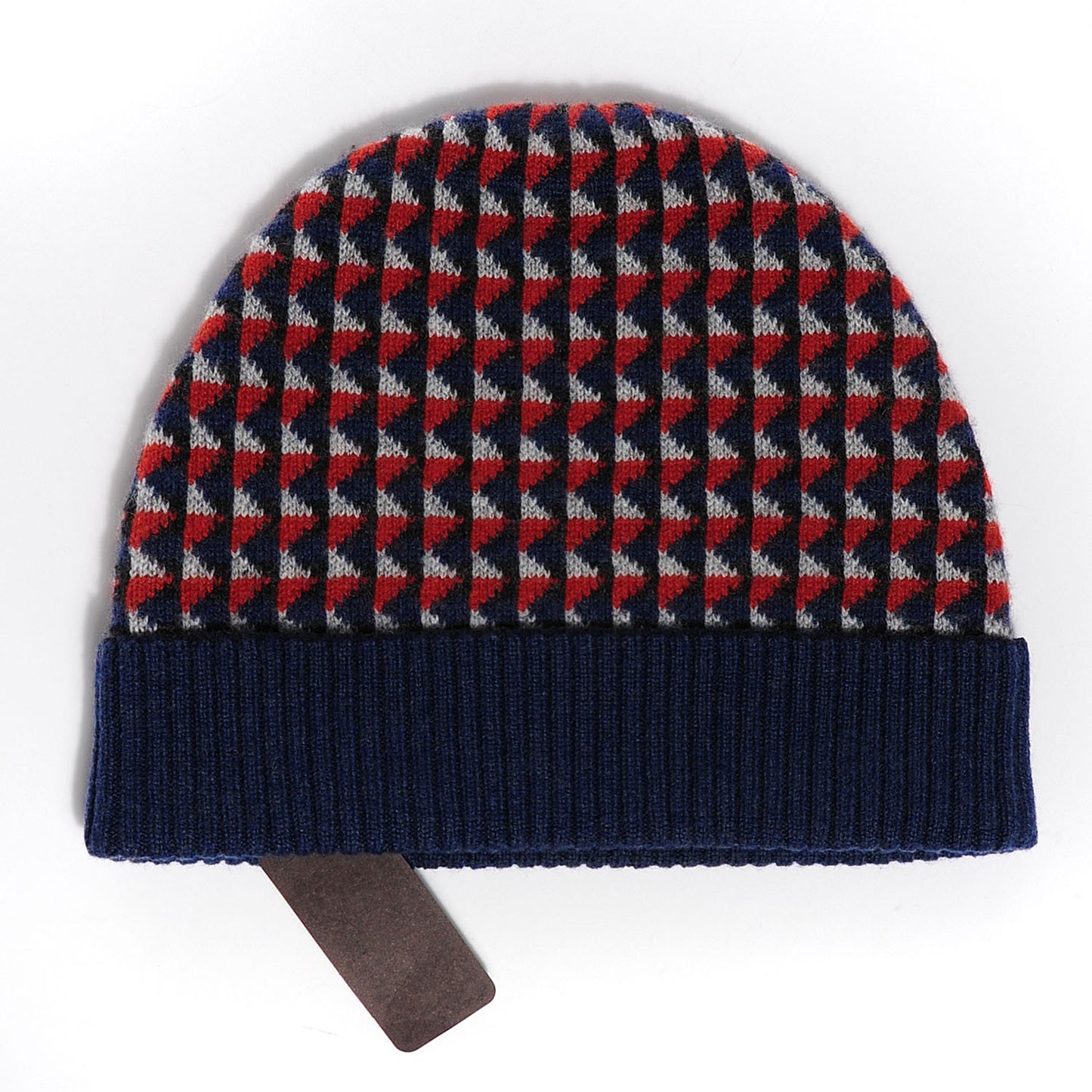 Cashmere Calfskin Wallpaper Hat Scarf Set Blue Rouge