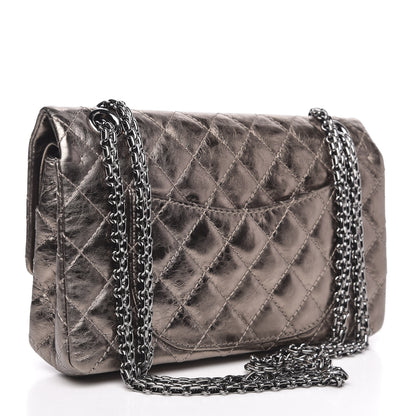 Chanel Metallic Aged Calfskin 2.55 Reissue 225 Flap Dark Silver 3 of 12