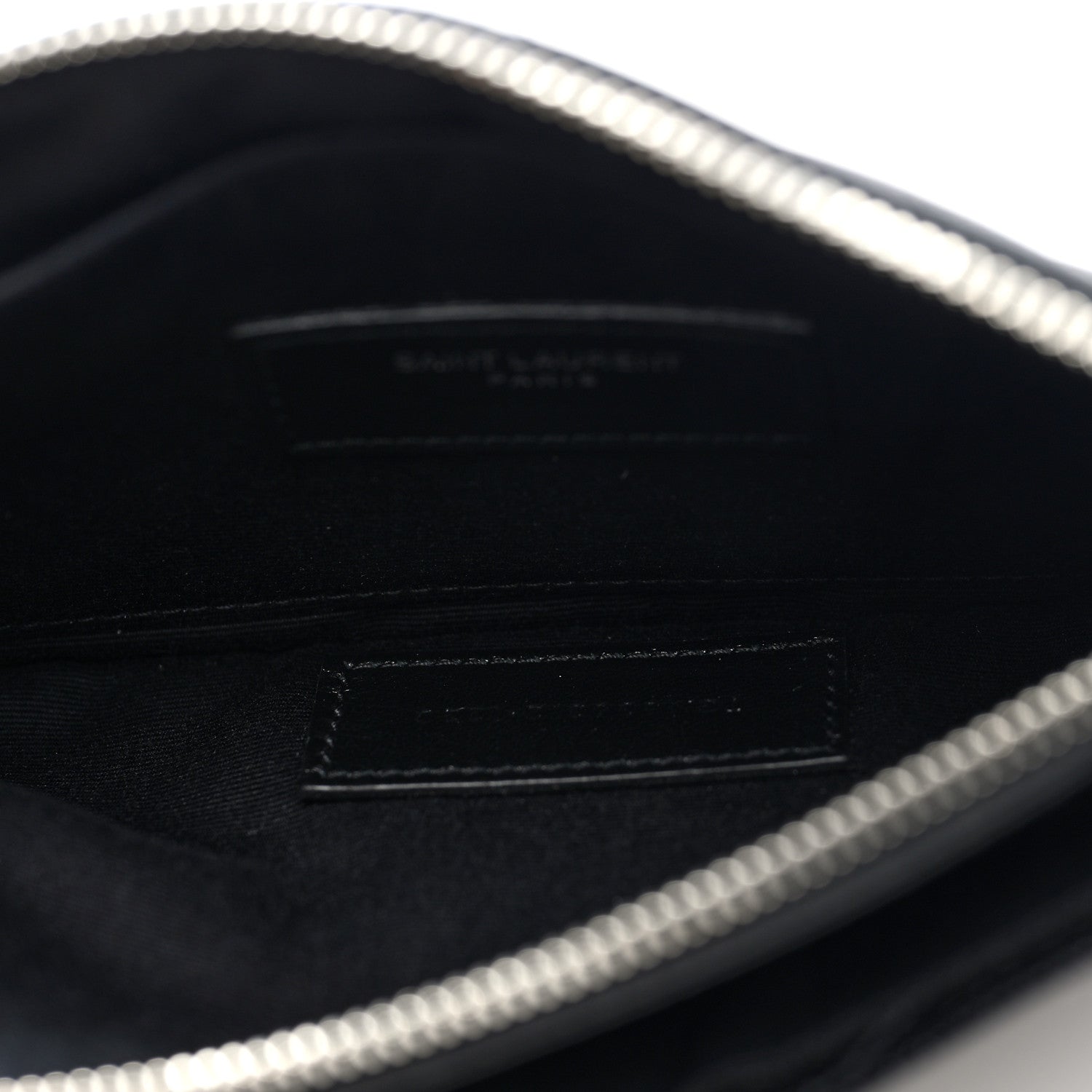 Saint Laurent Grain De Poudre Chevron Monogram Bill Pouch Black 5 of 8