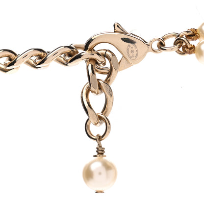 Chanel Baguette Crystal Resin Pearl CC Multi Strand Necklace Gold 6 of 7