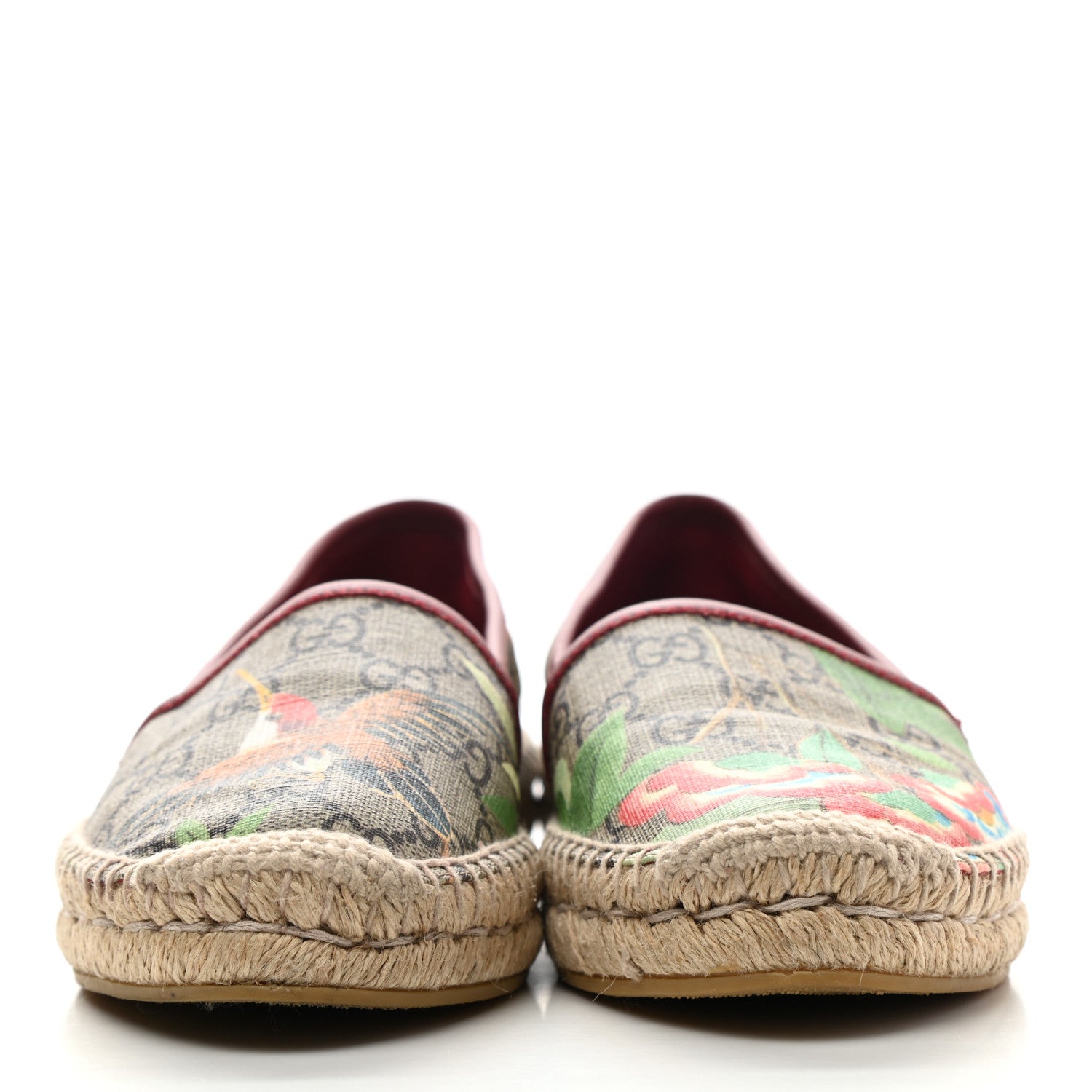 Gucci GG Supreme Monogram Tian Womens Espadrilles 35 Beige Multicolor Red 2 of 9