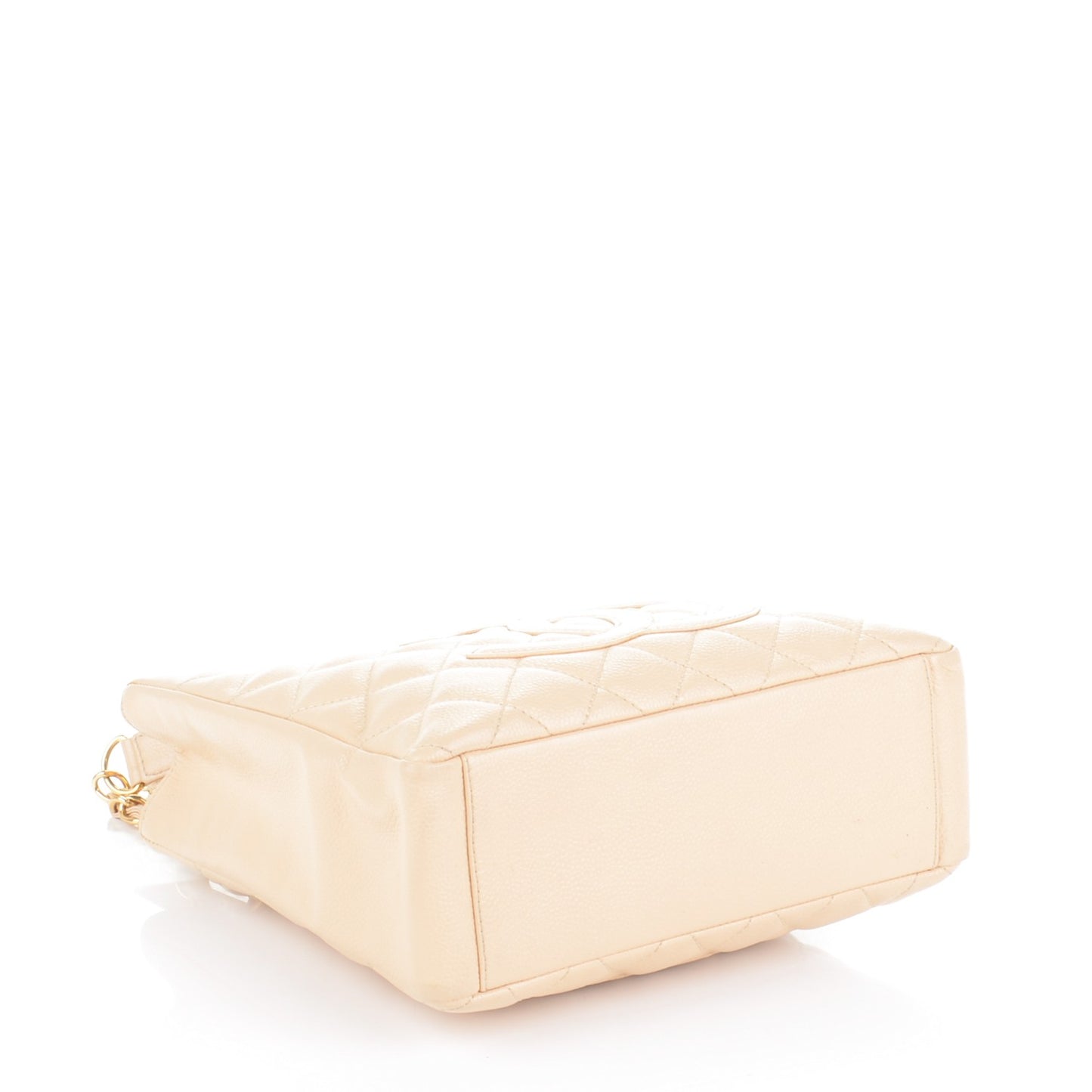 Caviar Quilted Petit Shopping Tote PST Beige Clair