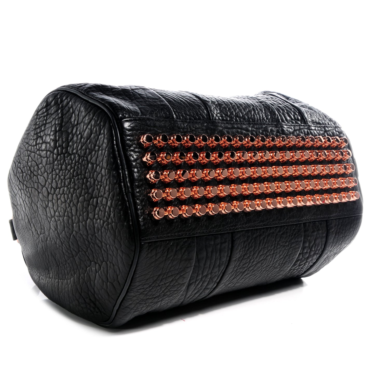 Pebbled Leather Rocco Black w Rose Gold Hardware