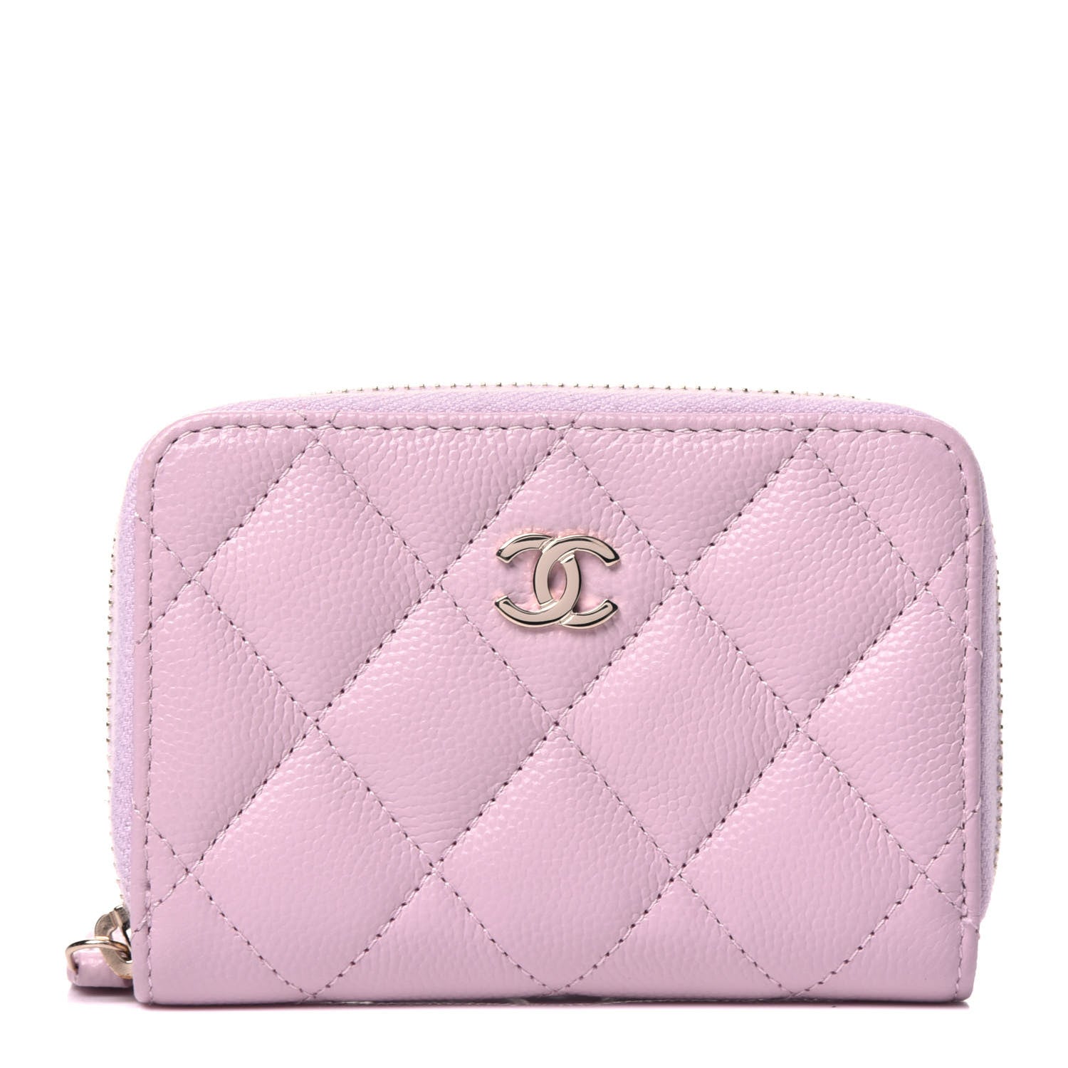 Chanel Caviar Quilted Zip Coin Purse Light Pink 1 of 7