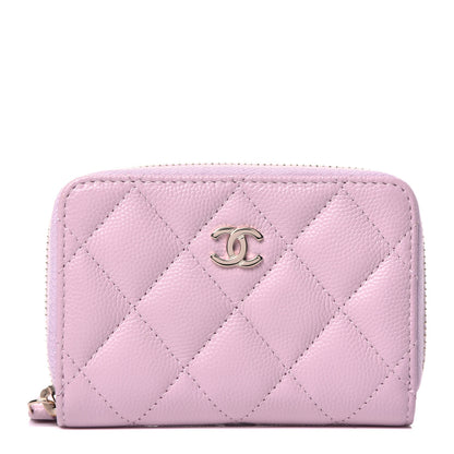 Chanel Caviar Quilted Zip Coin Purse Light Pink 1 of 7