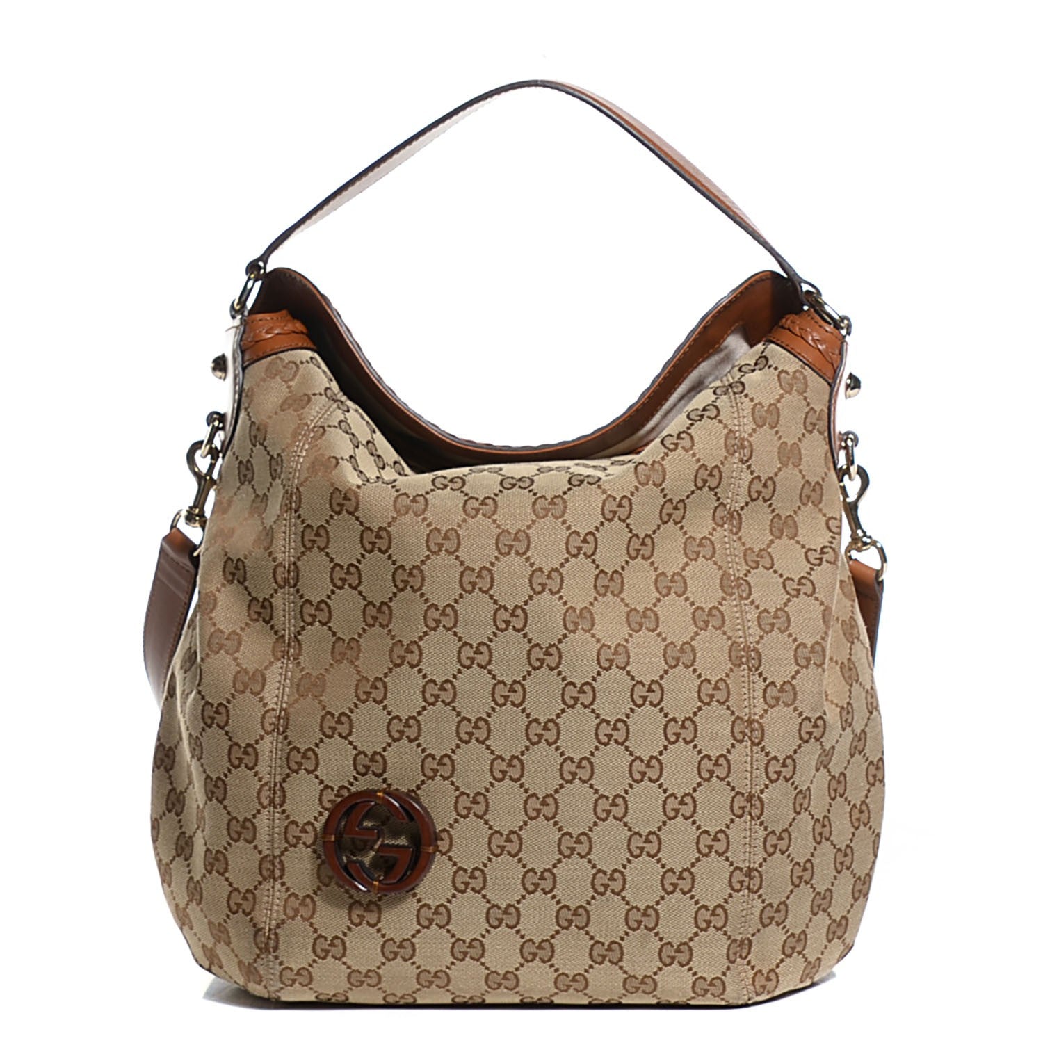 Gucci Monogram Medium Brick Lane Hobo Brown 1 of 7